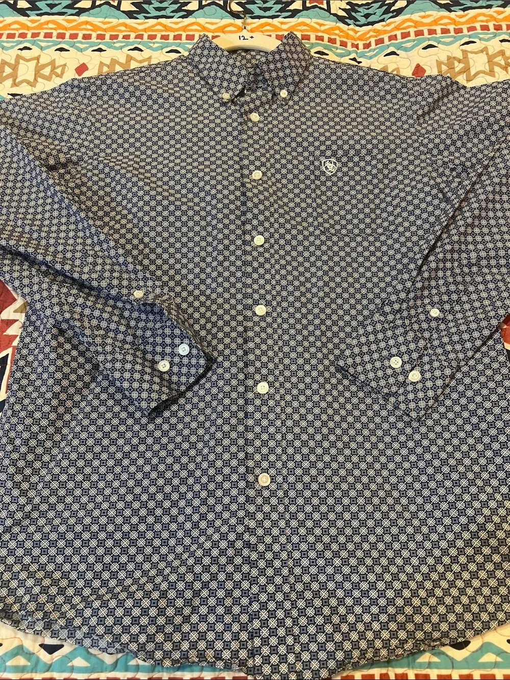 Ariat Men's Navy Geo Button-Down Shirt